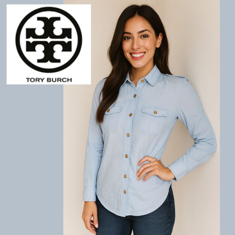 Tory Burch Long Sleeve Button-Down Shirt (Selling As-Is, Please Read)